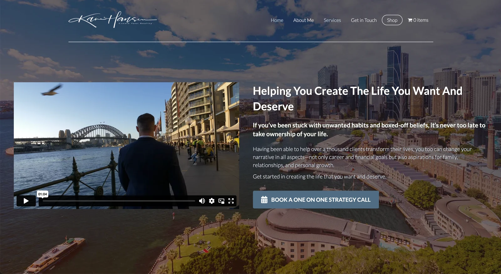 True North Lifestyle home page with a coaching video and a strategy-call button